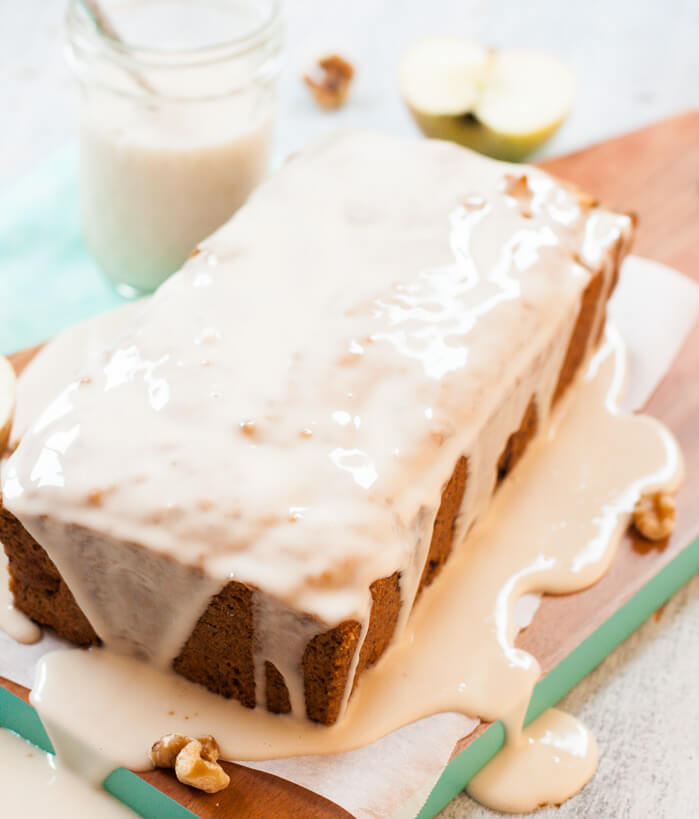 Apple Maple Walnut Cake (v)