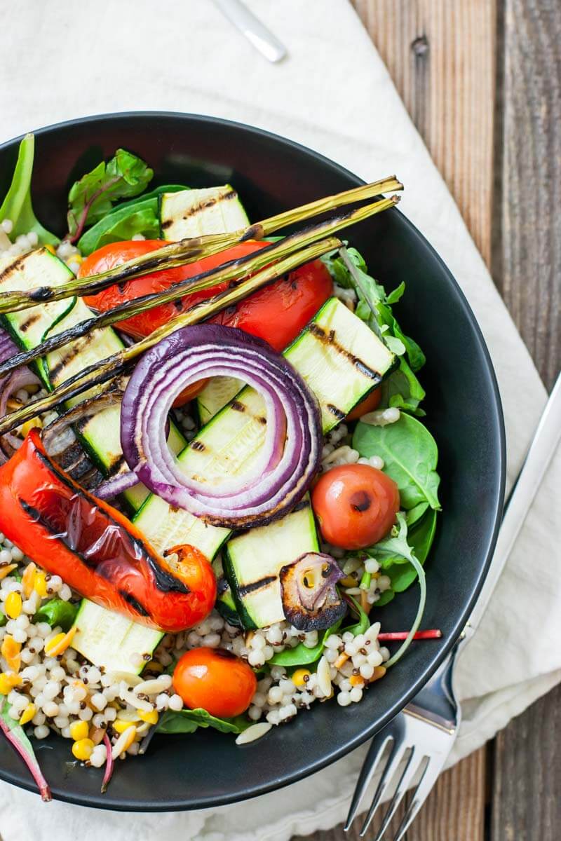 Grilled Veggie Salad With Tahini Dressing