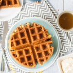 Cornmeal Honey Waffles With Whipped Honey Butter