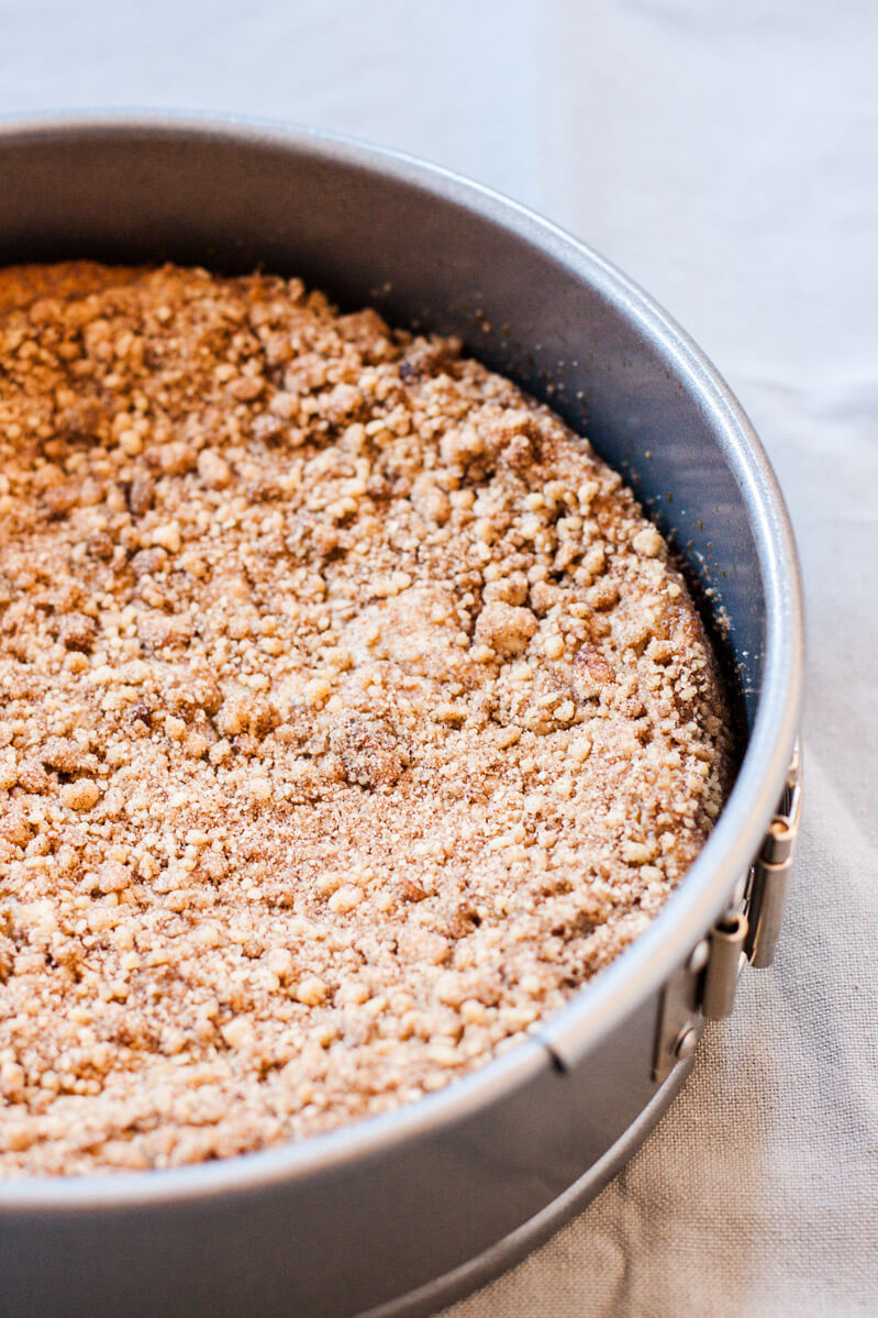 Mostly Healthy Cinnamon Blueberry Coffeecake (v)