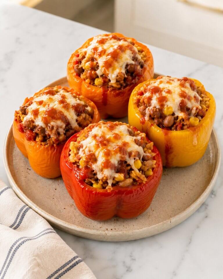 Slow Cooker Stuffed Bell Peppers