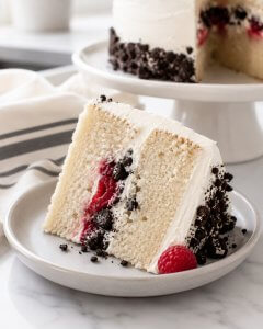 Vegan Vanilla, Raspberry, & Oreo Cake