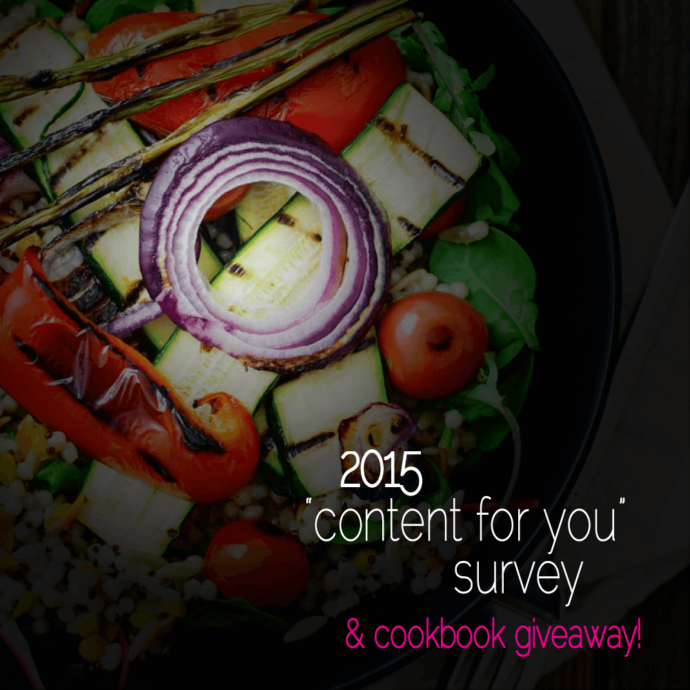 2015 “content for you” survey – and a cookbook giveaway!